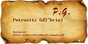 Petrovitz Gábriel névjegykártya
